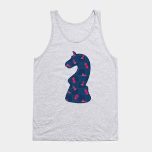 Сhess piece - knight - pink and blue colors pattern Tank Top